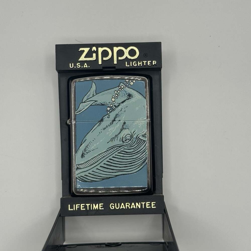 Rare Vintage Zippo Barrett Smythe Humpback Whale – HP Chrome – VIII (1992) MINT